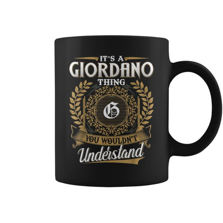 Giordano Family Last Name Giordano Surname Personalized Coffee Mug