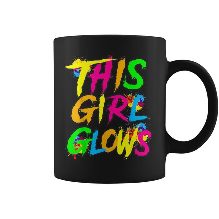 This Girl Glows Cute Girls Tie Dye Party Team Coffee Mug