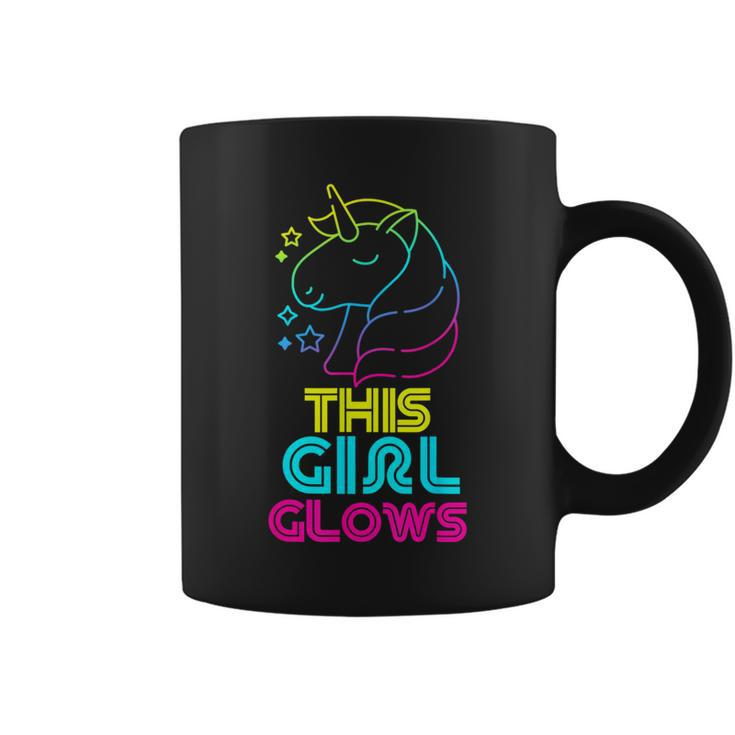 This Girl Glows Cute Girls Tie Dye Party Team Coffee Mug