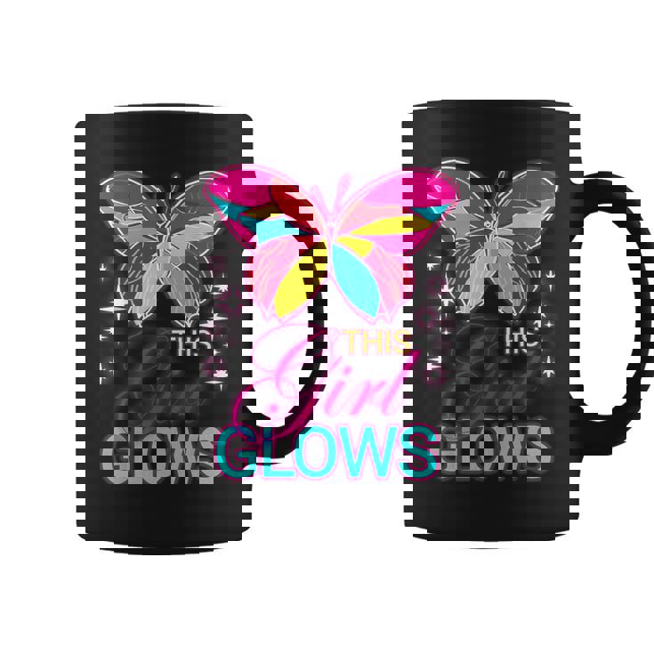 This Girl Glows Cute Girl Woman Tie Dye 80S Party Team Coffee Mug