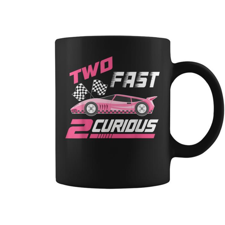 Girl Race Car Birthday Decorations Two Fast 2 Curious 2Nd Coffee Mug