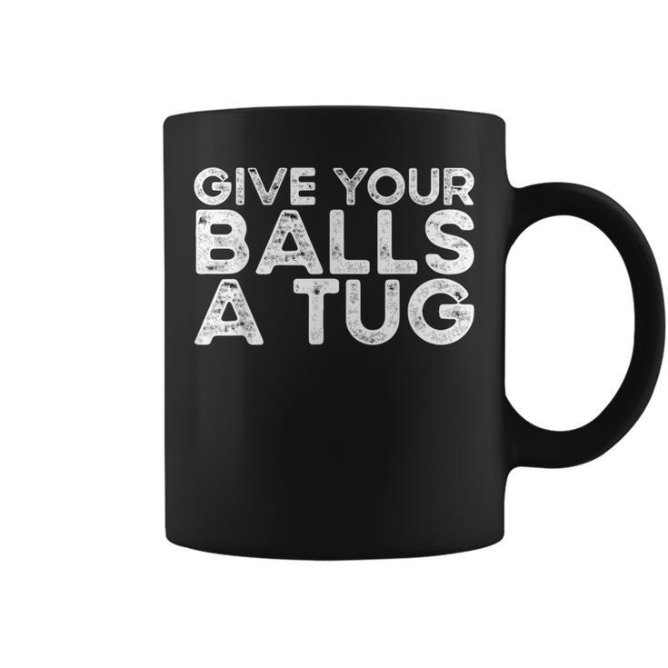 Give Your Balls A Tug Trash Talk Men's Hockey Coffee Mug