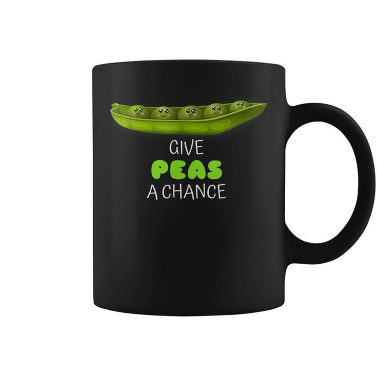Give Peas A Chance Cute Pea Pun Coffee Mug