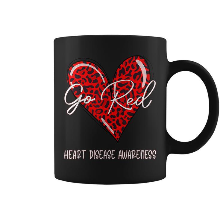 Go Red For Heart Disease Awareness Month Leopard Coffee Mug