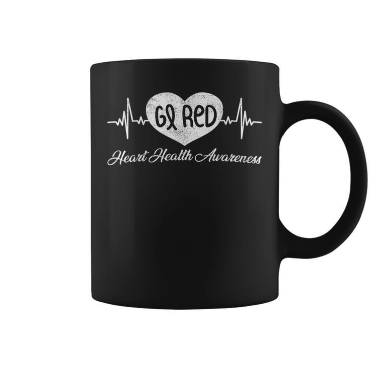 Go Red For Heart Month Awareness Heart Disease Survivor Coffee Mug