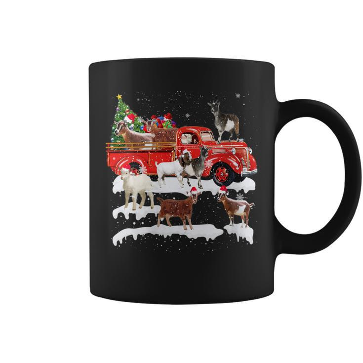 Goat Riding Red Truck Merry Christmas Farmer X-Mas Ugly Coffee Mug