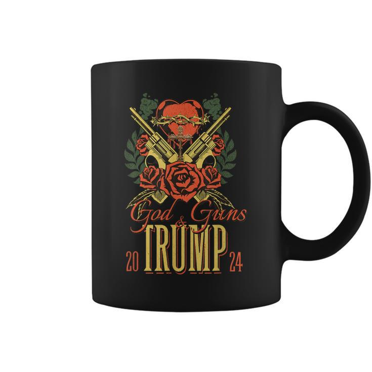 God Guns & Trump 2024 2A Support Short Sleeve Coffee Mug