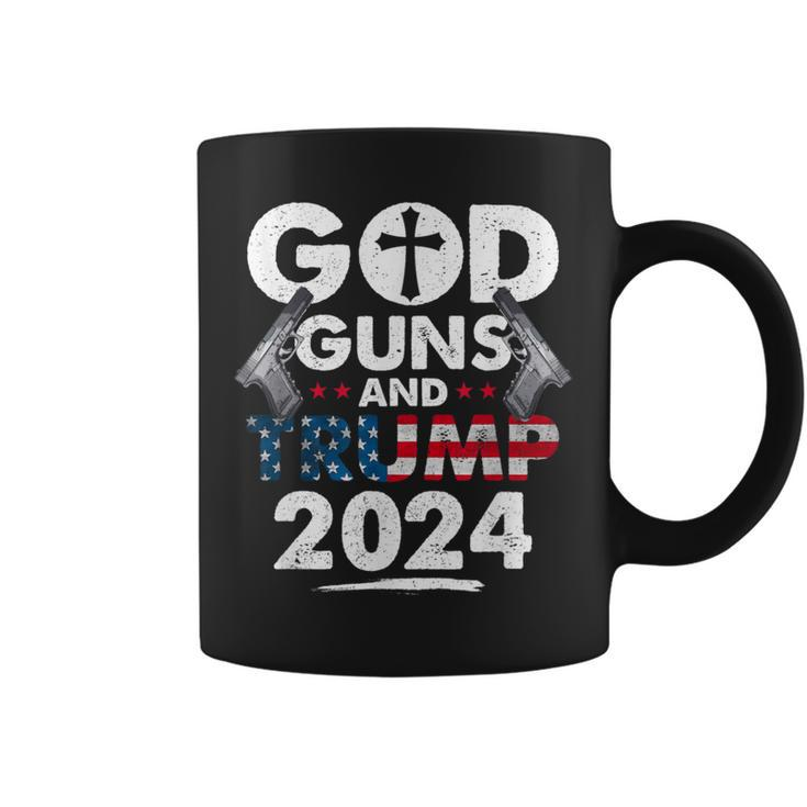 God Guns And Trump 2024 Usa American Flag Coffee Mug