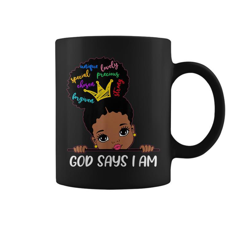 God Says I Am Melanin Girls Black History Junenth Toddler Coffee Mug