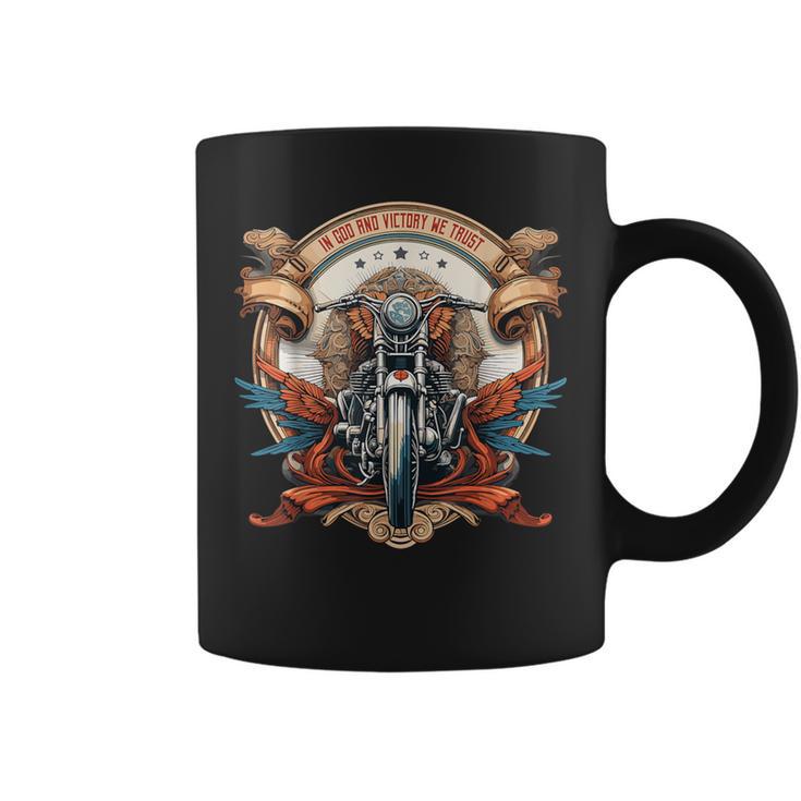 In God And Victory We Trust Biker Vintage Coffee Mug