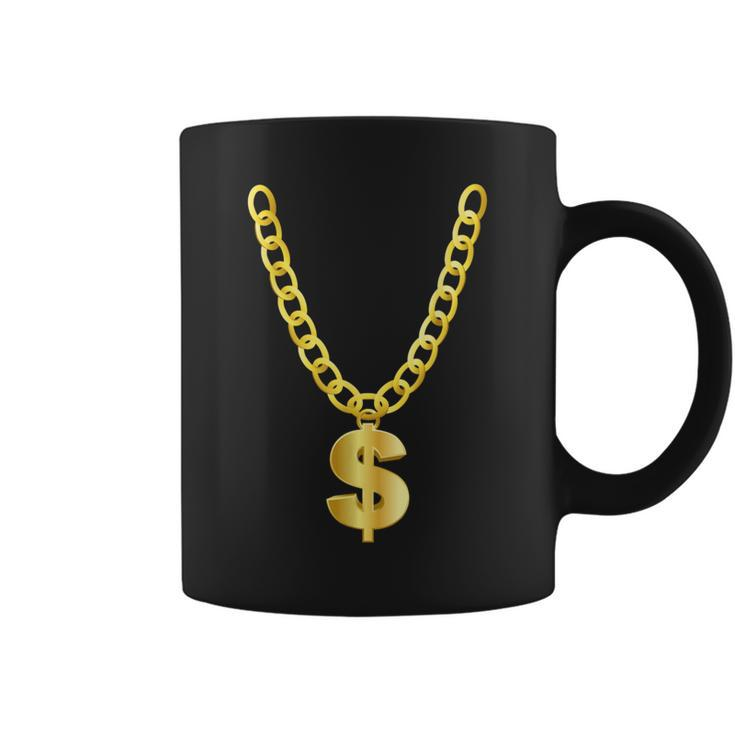 Gold Chain Necklace Dollar Sign Gangsta Coffee Mug