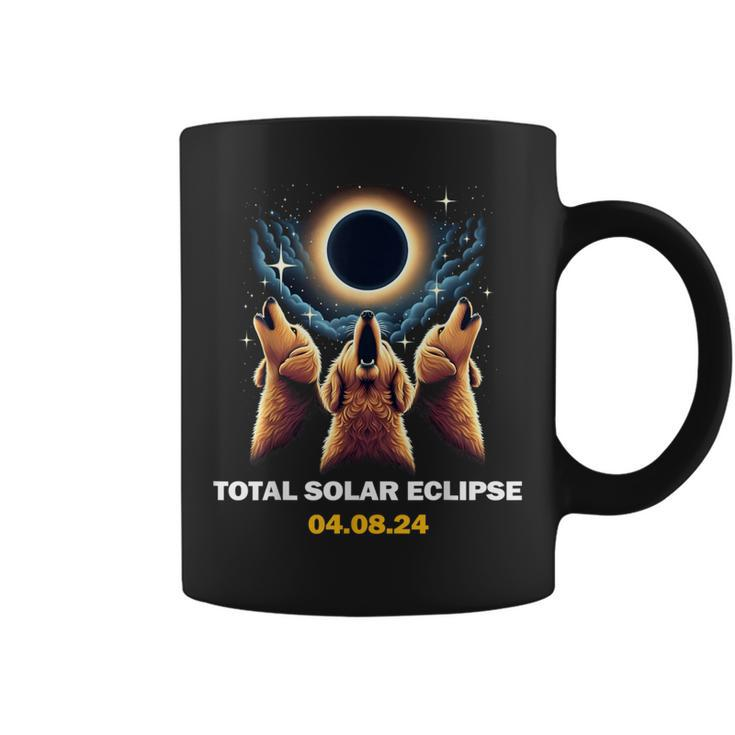 Goldendoodle Dog Howling At Total Solar Eclipse 8 April 2024 Coffee Mug