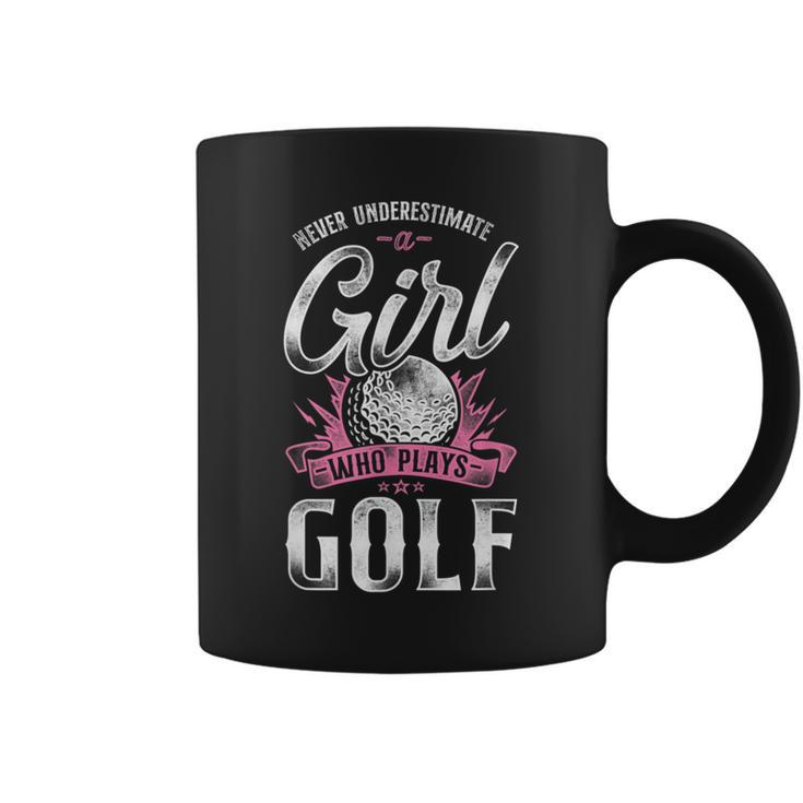 Golf Girl Vintage Never Underestimate A Girl Who Plays Golf Coffee Mug