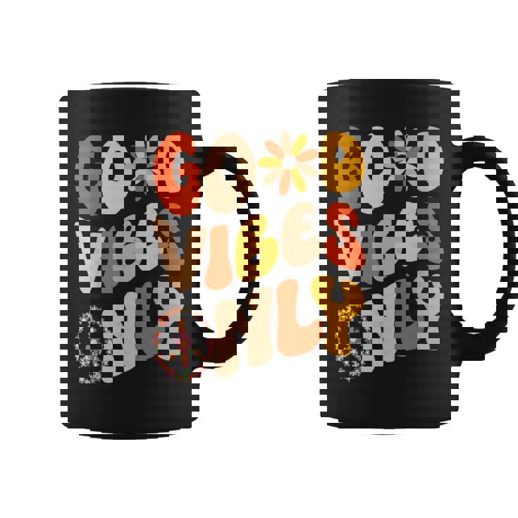 Good Vibes Only Peace Love 60S 70S Tie Dye Groovy Hippie Coffee Mug
