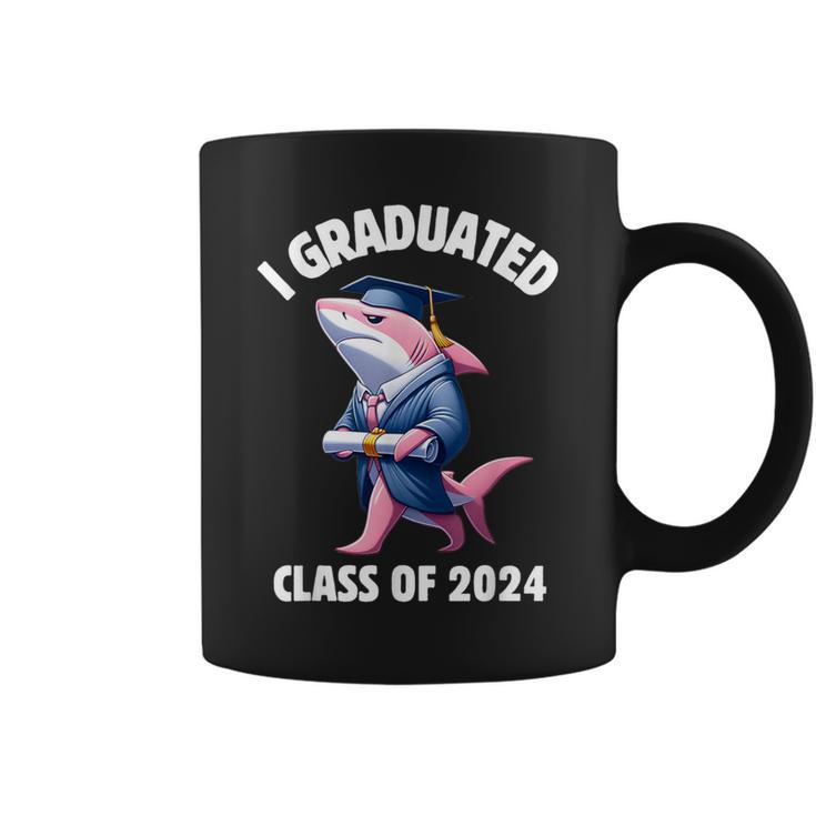 I Graduated Graduate Class Of 2024 Shark Graduation Coffee Mug
