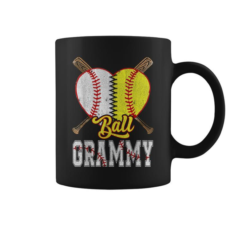 Grammy Of Both Ball Grammy Baseball Softball Pride Coffee Mug