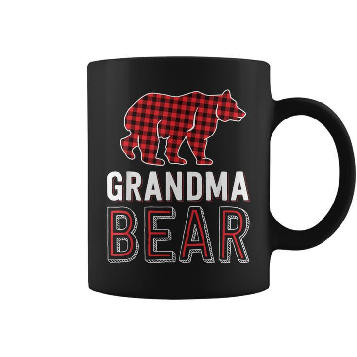 Grandma Bear Red Buffalo Plaid Matching Family Christmas Coffee Mug