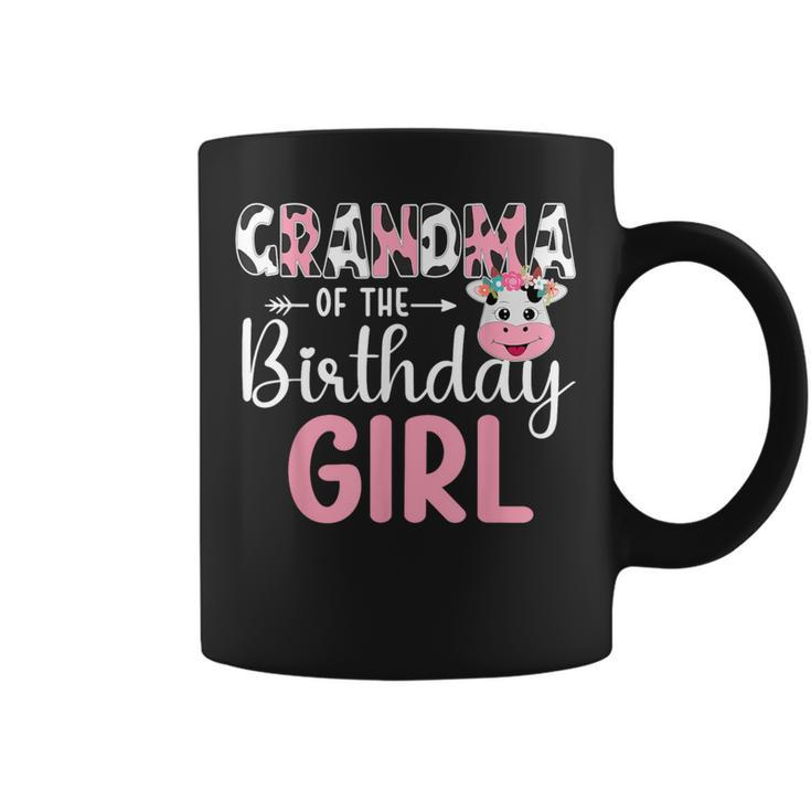 Grandma Of The Birthday Girl Farm Cow Grandma Birthday Girl Coffee Mug