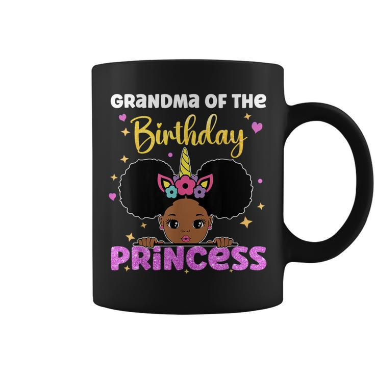 Grandma Of The Birthday Princess Melanin Afro Unicorn Cute Coffee Mug
