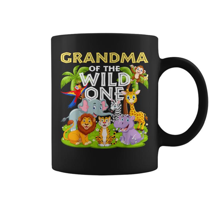 Grandma Of The Wild One Birthday Zoo Animal Safari Jungle Coffee Mug