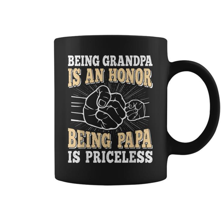 Being Grandpa Is An Honor Being Papa Is Priceless Vintage Coffee Mug