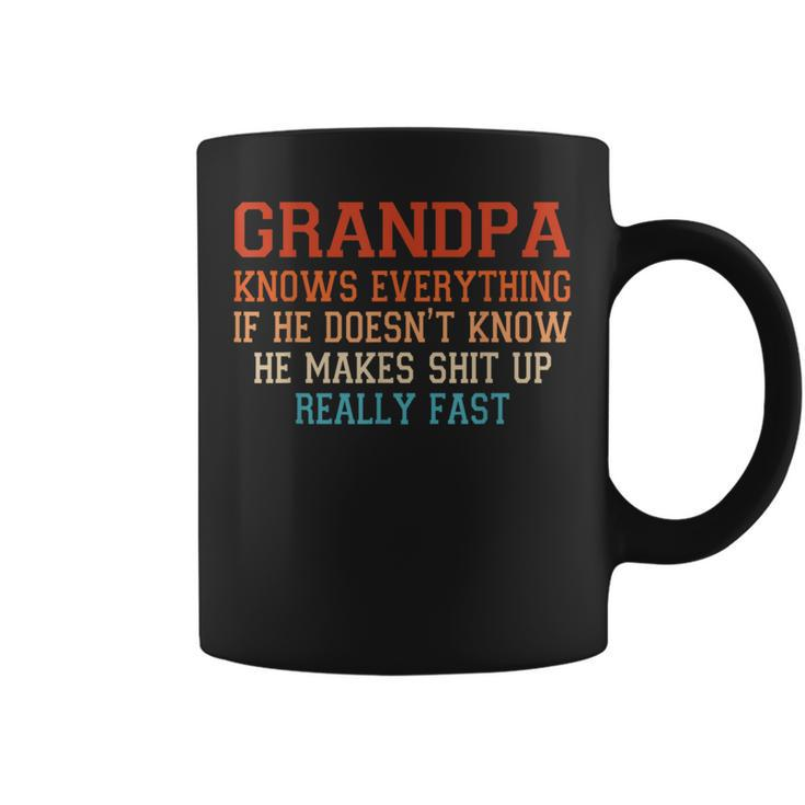 Grandpa Knows Everything Makes Vintage Father's Day Coffee Mug