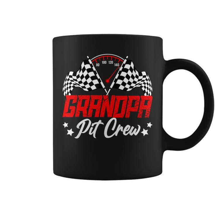 Grandpa Pit Crew Birthday Party Race Car Lover Racing Family Coffee Mug