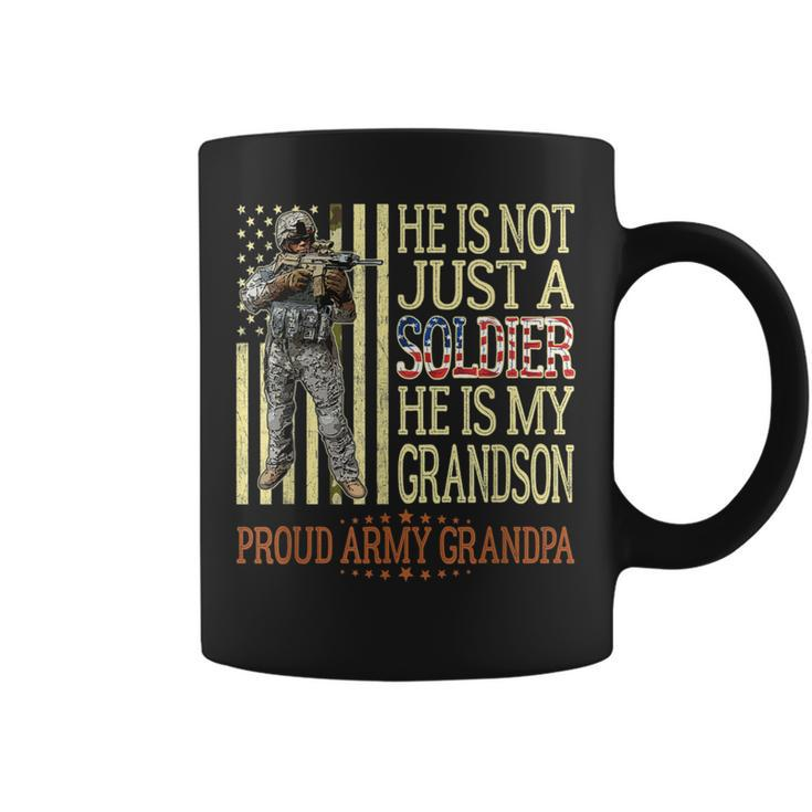 My Grandson Is A Soldier Proud Army Grandpa Grandfather Coffee Mug
