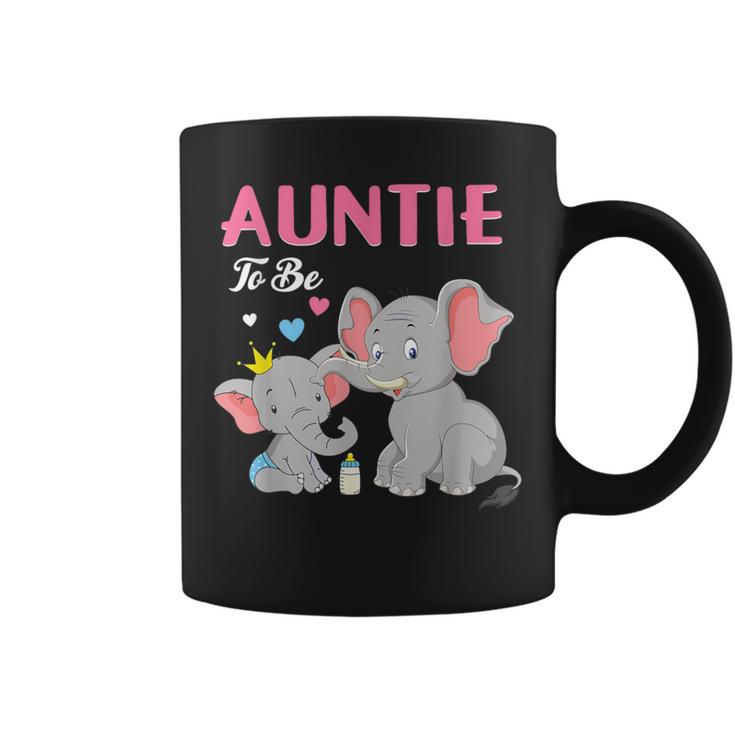 Great Auntie To Be Elephant Baby Shower Pregnancy Reveal Coffee Mug