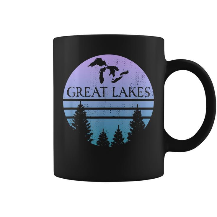 Great Lakes Of Michigan Lakes Silhouette Trees Coffee Mug