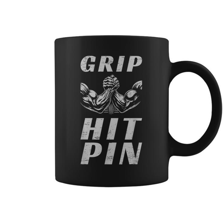 Grip Hit Pin Arm Wrestling Strength Coffee Mug