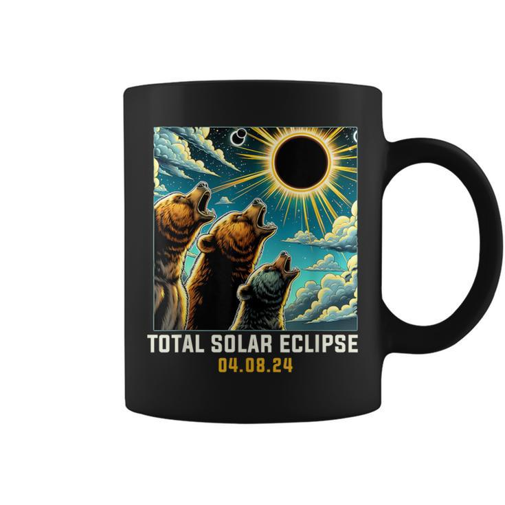 Grizzly Bear Howling At Solar Eclipse Coffee Mug