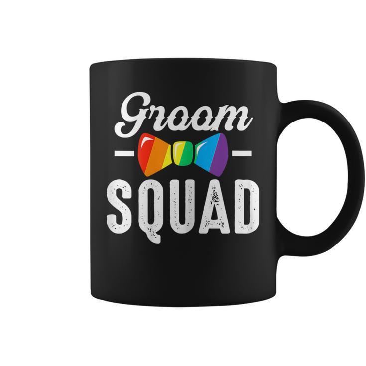 Groom Squad Rainbows Lgbt Pride Gay Bachelor Wedding Party Coffee Mug