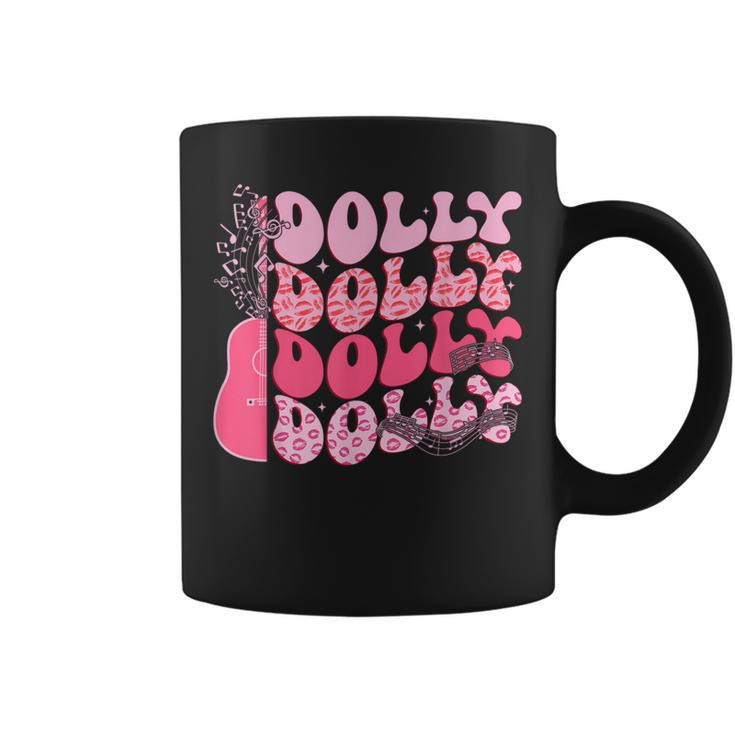 Groovy Dolly First Name Guitar Pink Cowgirl Western Coffee Mug