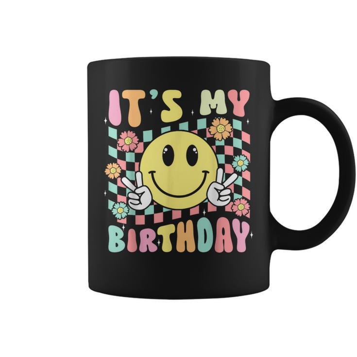 Groovy It's My Birthday Retro Smile Face Bday Party Hippie Coffee Mug