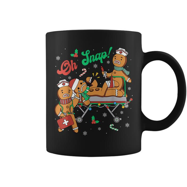 Groovy Oh Snap Gingerbreads Nurse Christmas Nurse Crew Pjs Coffee Mug