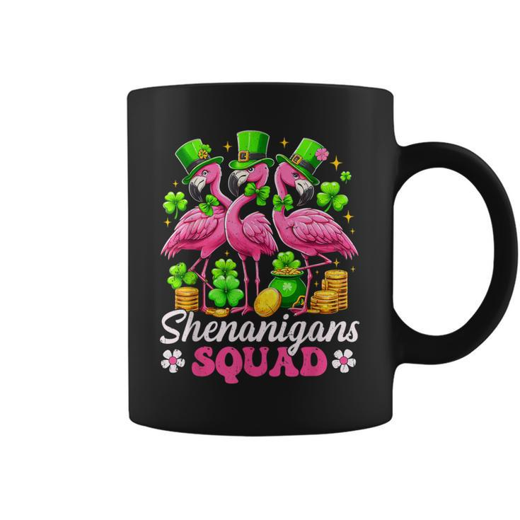 Groovy Shenanigan Squad Irish Flamingo St Patrick's Day Coffee Mug
