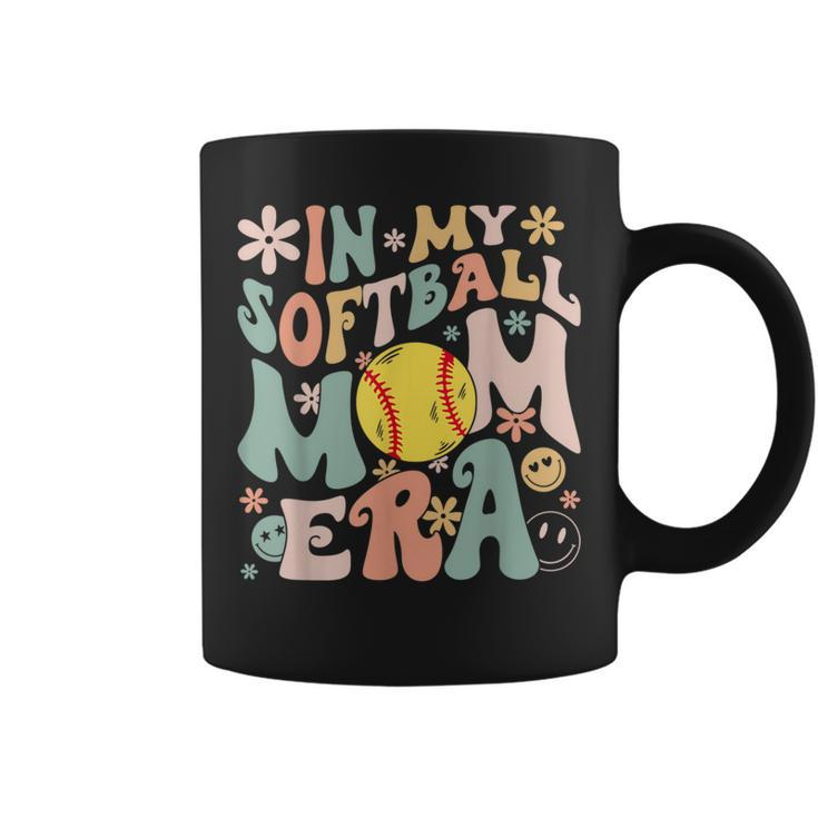 Groovy In My Softball Mom Era Mom Life Game Day Vibes Mama Coffee Mug