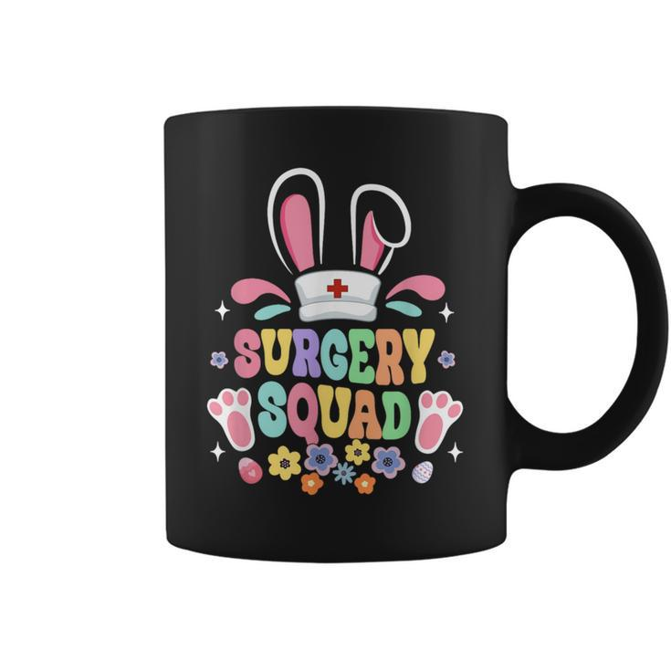 Groovy Surgery Squad Surgical Tech Nurse Bunny Ear Easter Coffee Mug