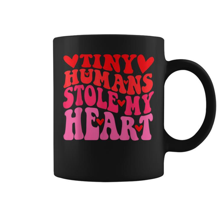 Groovy Tiny Humans Stole My Heart Valentine's Day Nicu Nurse Coffee Mug