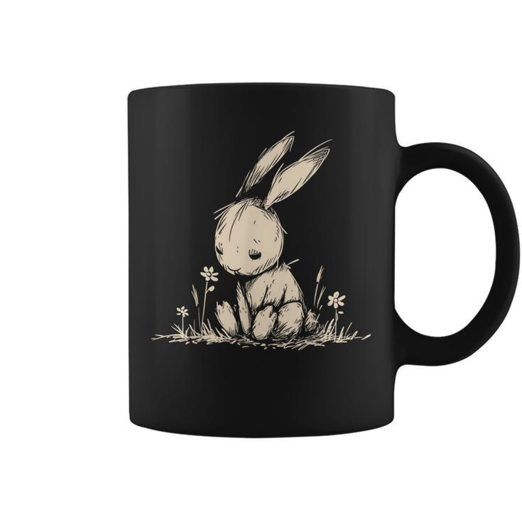 Grunge Bunny Rabbit Cute Goth Alt Losercore Sad Aesthetic Coffee Mug