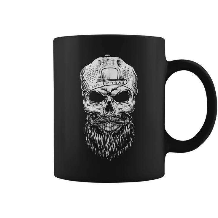 Sweat à Capuche "Skull Barbu" - Design Tête De Mort Avec Barbe - Coton/Polyester - Cadeau Décalé