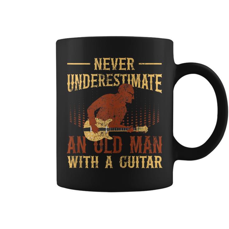 Guitarist Music Never Underestimate An Old Man With A Guitar Coffee Mug