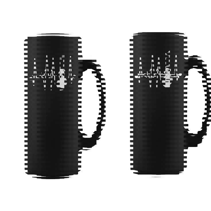 Guitarra Acústica Latido Del Corazón Guitarra Mú Cuello Taza de café
