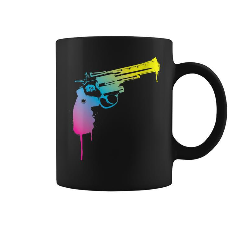 Gun Dripping Rainbow Graffiti Paint Artist Revolver Coffee Mug