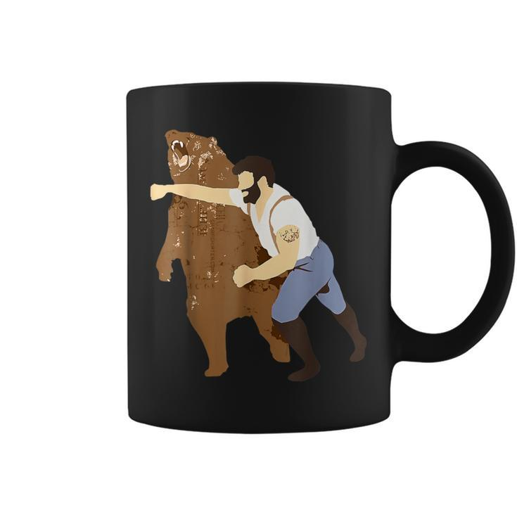 Guy Punching Bear For Women Coffee Mug
