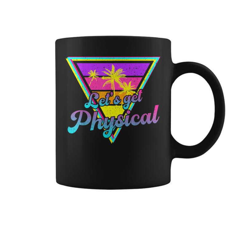 Gym Let's Get Physical Workouts Lover Fitness Sunset Vintage Coffee Mug