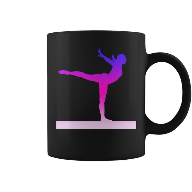 Gymnastics Balance Beam Pink And Purple Watercolor Coffee Mug