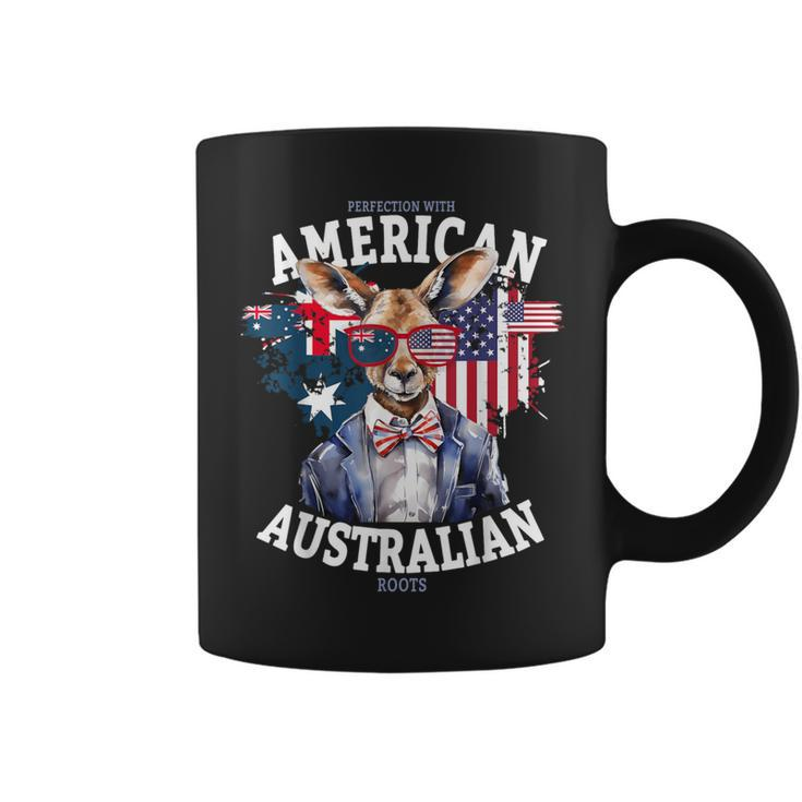 Half American & Half Australian Flag Idea & Kangaroo Coffee Mug