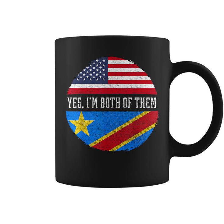 Half Congolese Usa Flag Democratic Republic Of The Congo Coffee Mug